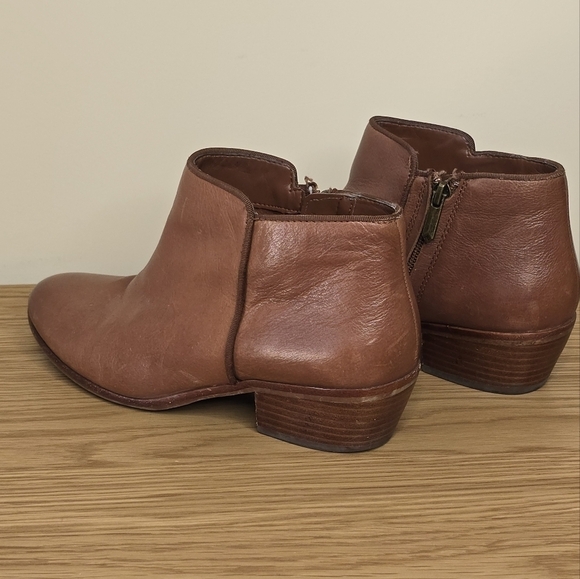 Sam Edelman Women’s Petty Leather Camel Cognac Brown Ankle Boot Size 8 - Picture 5 of 11